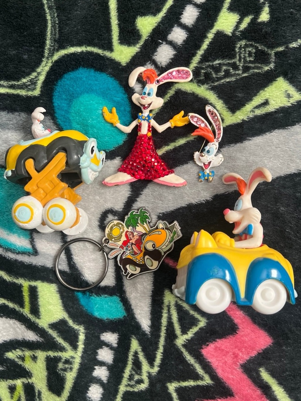 Roger rabbit Wendy Gell vintage brooch the hundreds keychain figure READ Disney